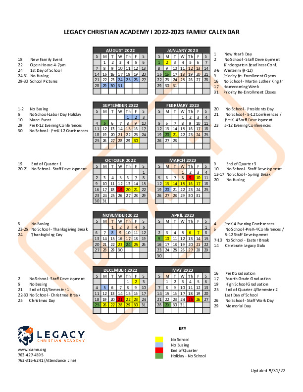 legacy christian academy frisco calendar Willa Medley